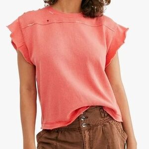 Coral Free People We The Free Warrior Sleeveless Women's Top Size Medium